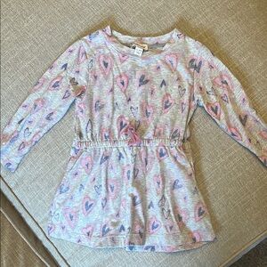 Heart Patterned Long Sleeve Dress